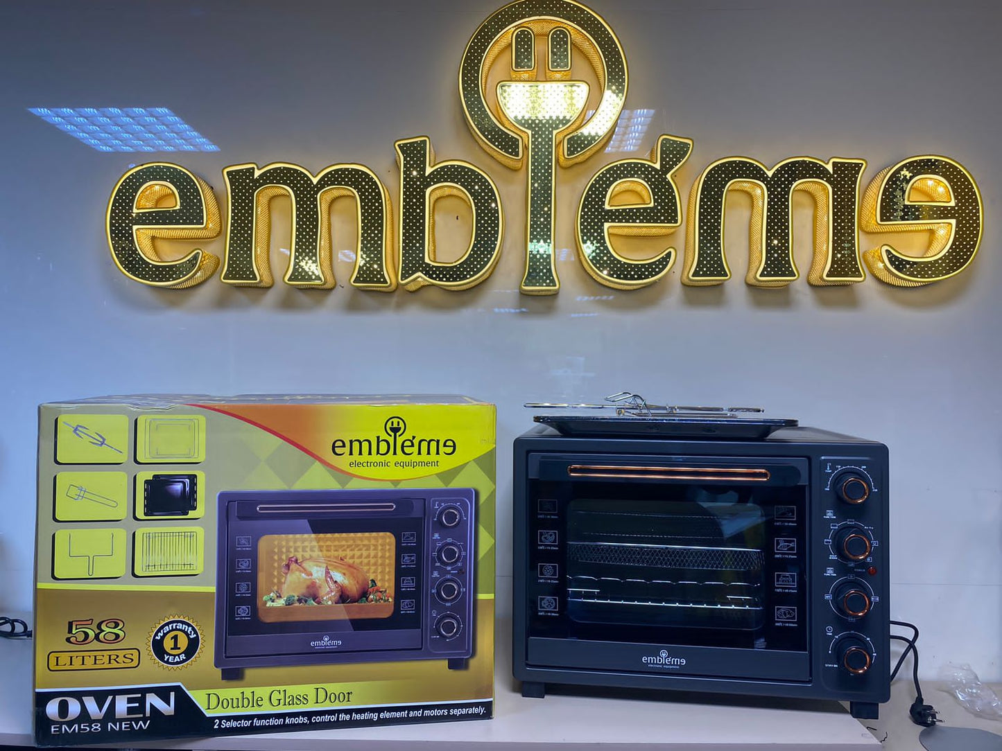 فرن امبليوم 58 لتر +قلاية فنكر موديلEM58