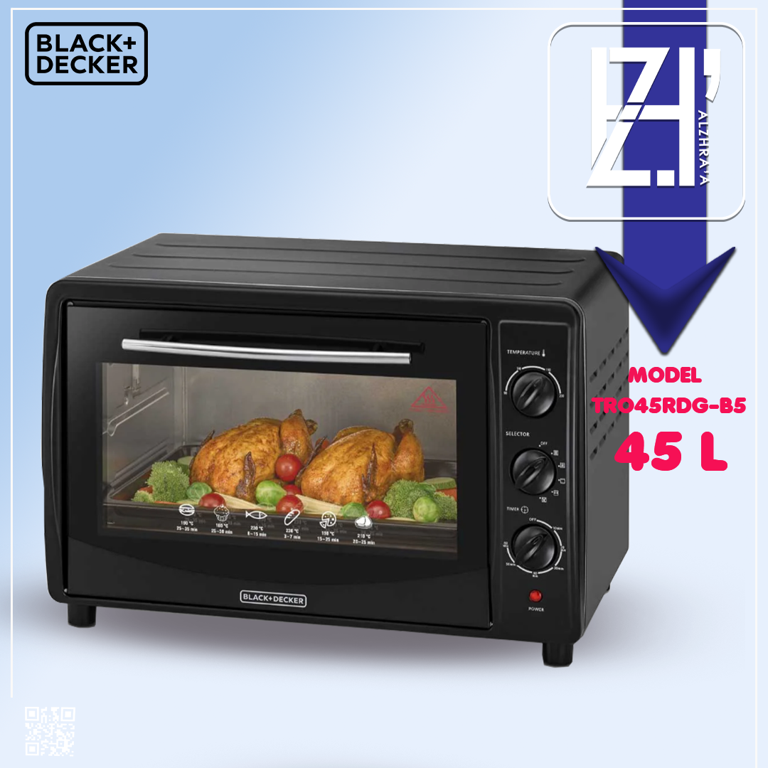 فرن بلاك انديكر 45لتر موديلTRO45RDG-B5
